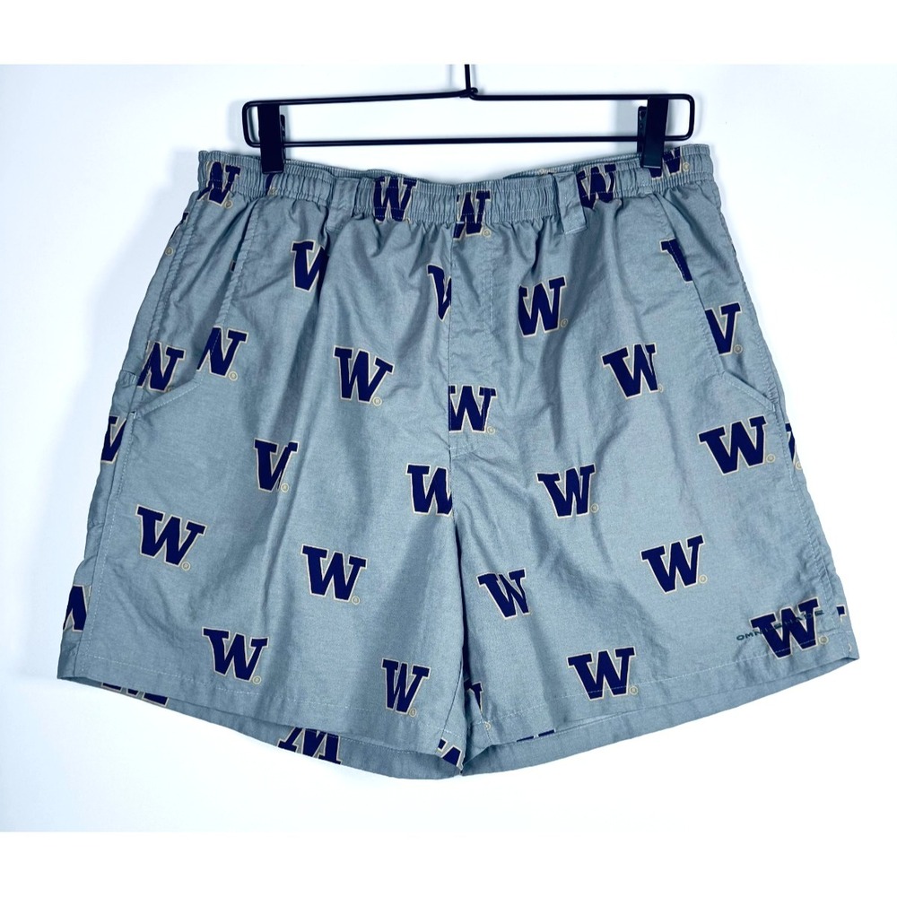 University of Washington Columbia PFG Swim Shorts‎ Mens Large Gray Omni Shade UW